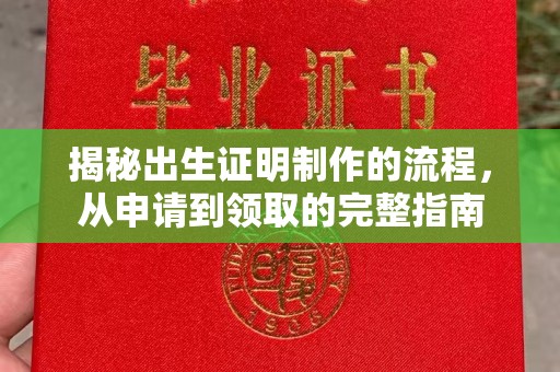玉门揭秘出生证明制作的流程，从申请到领取的完整指南